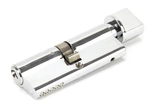 Click Here To Enlarge This Photo Of 46276 From The Anvil Polished Chrome 40/40 5pin Euro Profile Cylinder & Turn (Keyed Alike)