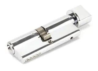 46276 From The Anvil Polished Chrome 40/40 5pin Euro Profile Cylinder & Turn (Keyed Alike)