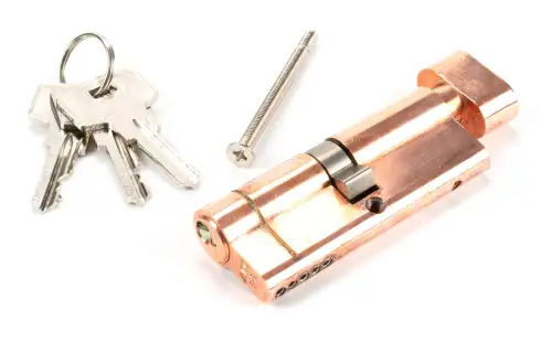 Click Here To Enlarge This Photo Of 45849 From The Anvil Polished Bronze 40/40 5pin Euro Profile Cylinder & Turn