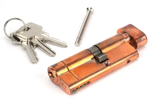 Click Here To Enlarge This Photo Of 45853 From The Anvil Polished Bronze 35T/45 5pin Euro Profile Cylinder & Turn