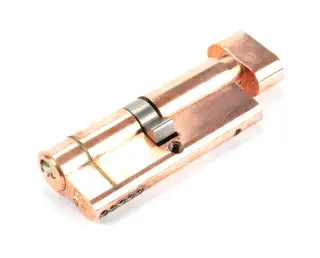 45873 From The Anvil Polished Bronze 40/40 5pin Euro Profile Cylinder & Turn (Keyed Alike)