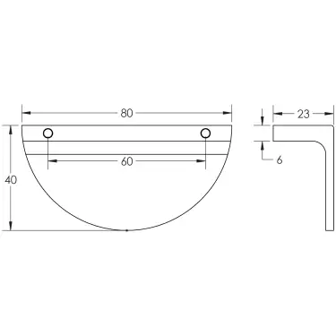 Click Here To Enlarge This Photo Of BUR610PN - Frelan Hardware Burlington 80mm Polished Nickel Half Moon Cabinet Handle