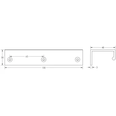 Click Here To Enlarge This Photo Of BUR911PN - Frelan Hardware Burlington 150mm Polished Nickel Angled Edge Pull
