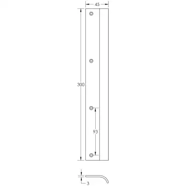 Click Here To Enlarge This Photo Of BUR922SN - Frelan Hardware Burlington 300mm Satin Nickel Curved Edge Pull