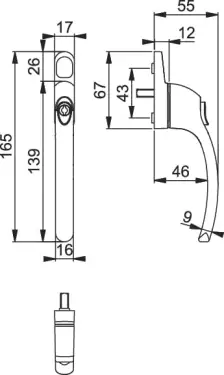 Click Here To Enlarge This Photo Of AR720-7&sol;040 HOPPE Inline Locking Espagnolette Handle - Anthracite Grey &lpar;50028455&rpar;