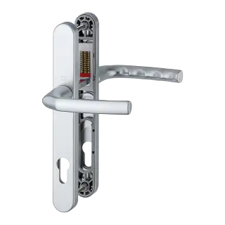 1117/3810N HOPPE Birmingham 92mm UPVC Lever Door Handles on Narrow Backplate (215mm c/c) - Silver (3626519)