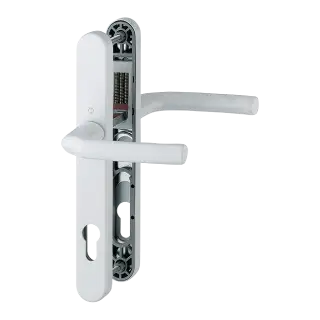 1117/3810N HOPPE Birmingham 92mm UPVC Lever Door Handles on Narrow Backplate (215mm c/c) - White (3626623)