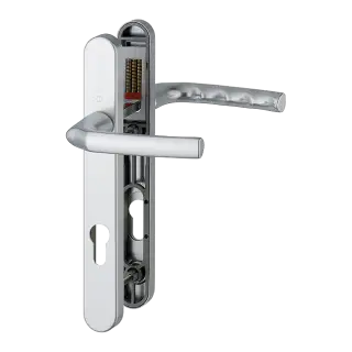 1117/3811N HOPPE Birmingham 92mm UPVC Lever Door Handles on Narrow Backplate (122mm c/c) - Silver (3627028)