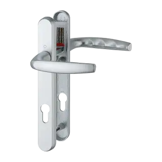 1530/3831N HOPPE Atlanta 92mm UPVC Lever Door Handles on Narrow Backplate (122mm c/c) - Silver (3628215)