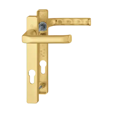 Click Here To Enlarge This Photo Of 113/366M HOPPE London 92mm UPVC Lever Door Handles on Narrow Backplate (122mm c/c) - Gold (618606)