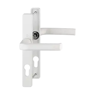 113/200LM HOPPE London 70mm UPVC Lever Door Handles on Narrow Backplate (180mm c/c) - White (1729901)