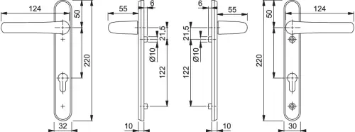 Click Here To Enlarge This Photo Of 1710RH/3370N/3360N HOPPE Tokyo 92mm UPVC Lever Door Handles on Narrow Backplate (122mm c/c) - Gold (2758288)