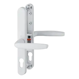 1715/3840N HOPPE Brugge 68mm UPVC Lever Door Handles on Narrow Backplate (215mm c/c) - White (1926956)