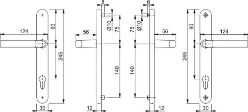 Click Here To Enlarge This Photo Of 1117/3810N HOPPE Birmingham 92mm UPVC Lever Door Handles on Narrow Backplate (215mm c/c) - Polished Chrome (3626834)