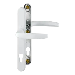 1530/3346 HOPPE Atlanta 92mm UPVC Lever Door Handles on Narrow Backplate with 3 Hole Fix - White (2353328)
