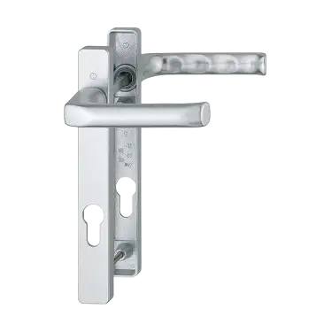 Click Here To Enlarge This Photo Of 113/366M HOPPE London 92mm UPVC Lever Door Handles on Narrow Backplate (122mm c/c) - Silver (618590)