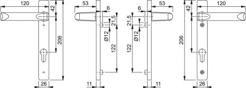 Click Here To Enlarge This Photo Of 113/366M HOPPE London 92mm UPVC Lever Door Handles on Narrow Backplate (122mm c/c) - Silver (618590)