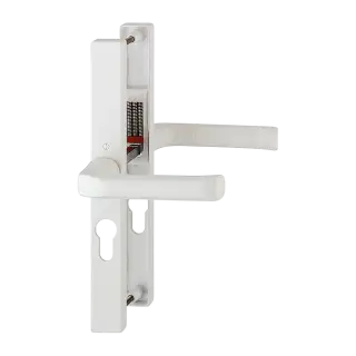 113/363M HOPPE London 47mm UPVC Lever Door Handles on Narrow Backplate (197mm c/c) - White (3218435)