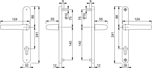 Click Here To Enlarge This Photo Of 1710RH/3633N/3623N HOPPE Tokyo 92mm UPVC Lever Door Handles on Narrow Backplate (215mm c/c) - Silver (2768671)