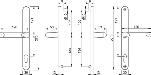Click Here To Enlarge This Photo Of 113/3620N HOPPE London 92mm UPVC Lever Door Handles on Narrow Backplate (240mm c/c) - Gold (832040)