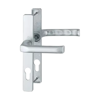 113/200LM HOPPE London 70mm UPVC Lever Door Handles on Narrow Backplate (180mm c/c) - Silver (1729881)