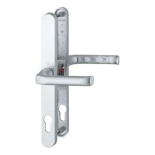 113/3620N HOPPE London 92mm UPVC Lever Door Handles on Narrow Backplate (240mm c/c) - Silver (832026)
