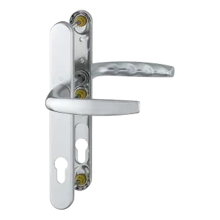 1530/3346 HOPPE Atlanta 92mm UPVC Lever Door Handles on Narrow Backplate with 3 Hole Fix - Silver (2353299)