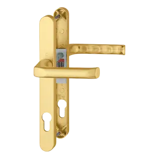 113/3623N HOPPE London 92mm UPVC Lever Door Handles on Narrow Backplate (215mm c/c) - Gold (1714793)