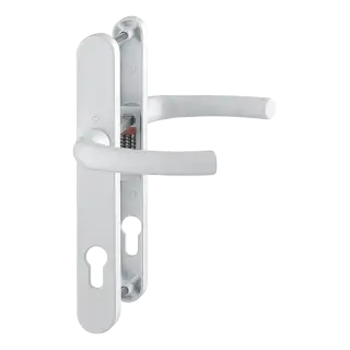 1710RH/3633N/3623N HOPPE Tokyo 92mm UPVC Lever Door Handles on Narrow Backplate (215mm c/c) - White (2759774)