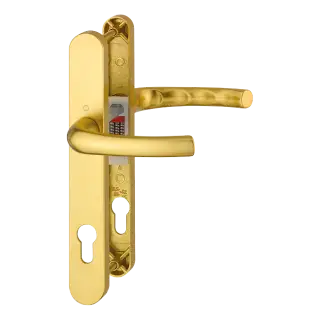 1710RH/3633N/3623N HOPPE Tokyo 92mm UPVC Lever Door Handles on Narrow Backplate (215mm c/c) - Gold (2768689)