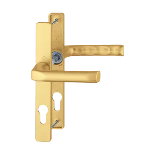 113/200LM HOPPE London 70mm UPVC Lever Door Handles on Narrow Backplate (180mm c/c) - Gold (1729899)
