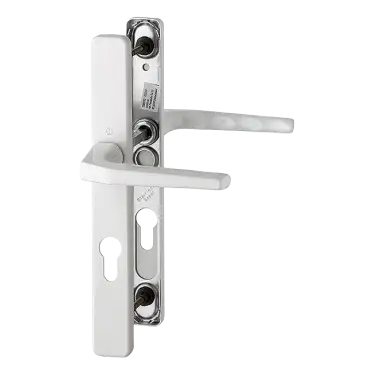 Click Here To Enlarge This Photo Of 117L/2246 HOPPE Frankfurt 70mm UPVC Lever Door Handles on Narrow Backplate (200mm c/c) - White (2398702)