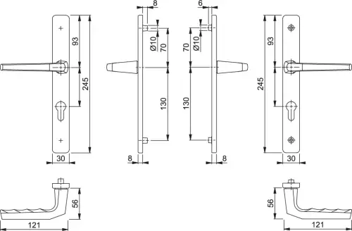 Click Here To Enlarge This Photo Of 117L/2246 HOPPE Frankfurt 70mm UPVC Lever Door Handles on Narrow Backplate (200mm c/c) - White (2398702)
