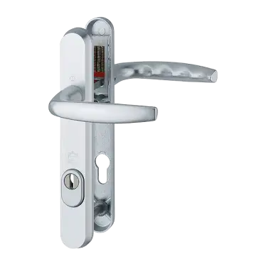 Click Here To Enlarge This Photo Of 1530/3260N-ZA/3831N HOPPE Atlanta 92mm UPVC TS007 High Security Lever Door Handles on Narrow Backplate (122mm c/c) - Silver (3625701)