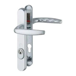 1530/3260N-ZA/3831N HOPPE Atlanta 92mm UPVC TS007 High Security Lever Door Handles on Narrow Backplate (122mm c/c) - Silver (3625701)