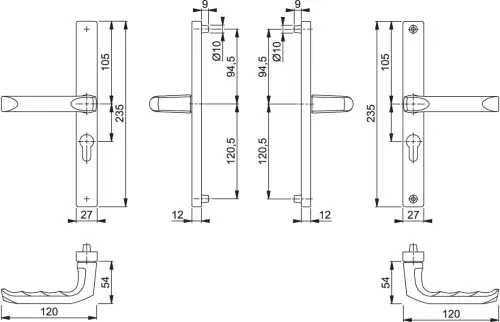 Click Here To Enlarge This Photo Of 113/363M HOPPE London 47mm UPVC Lever Door Handles on Narrow Backplate (197mm c/c) - Silver (3217037)