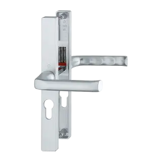 113/363M HOPPE London 47mm UPVC Lever Door Handles on Narrow Backplate (197mm c/c) - Silver (3217037)