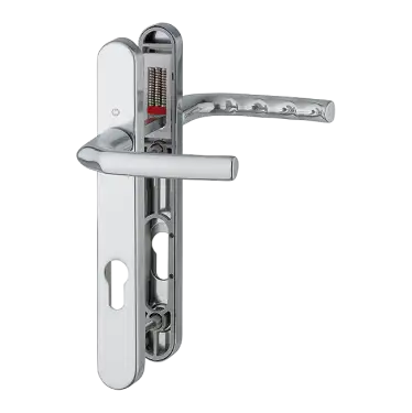 Click Here To Enlarge This Photo Of 1117/3811N HOPPE Birmingham 92mm UPVC Lever Door Handles on Narrow Backplate (122mm c/c) - Polished Chrome (3627263)