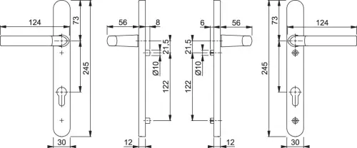 Click Here To Enlarge This Photo Of 1117/3811N HOPPE Birmingham 92mm UPVC Lever Door Handles on Narrow Backplate (122mm c/c) - Polished Chrome (3627263)