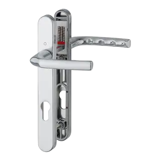 1117/3811N HOPPE Birmingham 92mm UPVC Lever Door Handles on Narrow Backplate (122mm c/c) - Polished Chrome (3627263)