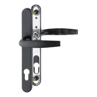 1530/3346 HOPPE Atlanta 92mm UPVC Lever Door Handles on Narrow Backplate with 3 Hole Fix - Matt Black (2353336)