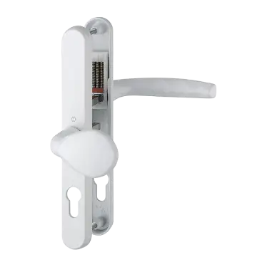 Click Here To Enlarge This Photo Of 77G/3830N/1530 HOPPE Atlanta 92/62mm UPVC Lever/Pad Door Handles on Narrow Backplate (215mm c/c) - White (3685092)
