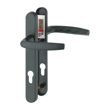 Click Here To Enlarge This Photo Of 1530/3831N HOPPE Atlanta 92mm UPVC Lever Door Handles on Narrow Backplate (122mm c/c) - Matt Black (3628291)