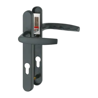 1530/3831N HOPPE Atlanta 92mm UPVC Lever Door Handles on Narrow Backplate (122mm c/c) - Matt Black (3628291)