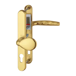 77G/3830N/1530 HOPPE Atlanta 92/62mm UPVC Lever/Pad Door Handles on Narrow Backplate (215mm c/c) - Gold (3685084)