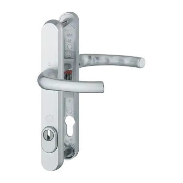 Click Here To Enlarge This Photo Of 1710RH/3259N-ZA/3633N HOPPE Tokyo 92mm UPVC TS007 High Security Lever Door Handles on Narrow Backplate (215mm c/c) - Silver (3582288)