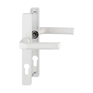 Click Here To Enlarge This Photo Of 113/200LM HOPPE London 72mm UPVC Lever Door Handles on Narrow Backplate (180mm c/c) - White (3209598)