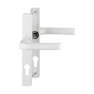 113/200LM HOPPE London 72mm UPVC Lever Door Handles on Narrow Backplate (180mm c/c) - White (3209598)