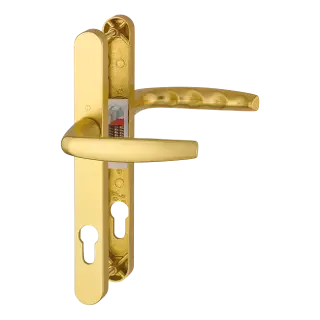 1530/3623N HOPPE Atlanta 92mm UPVC Lever Door Handles on Narrow Backplate (215mm c/c) - Gold (2864005)