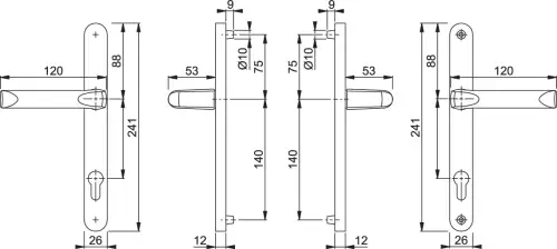 Click Here To Enlarge This Photo Of 113/3623N HOPPE London 92mm UPVC Lever Door Handles on Narrow Backplate (215mm c/c) - White (1714937)